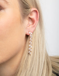 Rose Gold Cubic Zirconia Marquise Drop Earrings - link has visual effect only