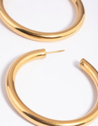 Gold Plated Stainless Steel Large Chunky Hoop Earrings - link has visual effect only