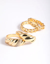 Gold Plated Croissant Ring 4-Pack - link has visual effect only