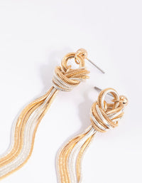 Mixed Metal Knot Drop Earrings - link has visual effect only