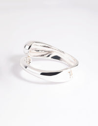 Silver Twisted Hinge Cuff Bracelet - link has visual effect only