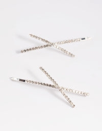 Silver Cross Diamante Hair Slide Pack - link has visual effect only
