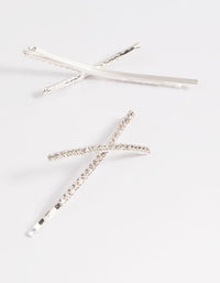 Silver Cross Diamante Hair Slide Pack - link has visual effect only
