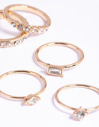 Gold Diamante Ring Stack Pack - link has visual effect only