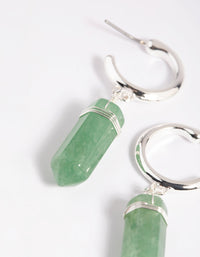 Green Fluorite Shard Hoop Earrings - link has visual effect only