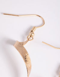 Gold Ribbon Drop Earrings - link has visual effect only