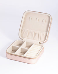Rose Gold Faux Leather Iridescent Jewellery Box - link has visual effect only