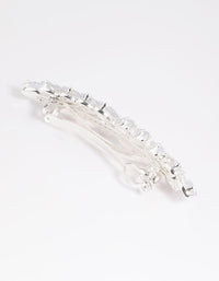 Silver Diamante Navette Barette Clip - link has visual effect only