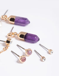 Purple Amethyst Shard Earring Stack Pack - link has visual effect only