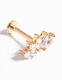 Gold Plated Titanium Threadless Crystal Marquise Flat Back - link has visual effect only