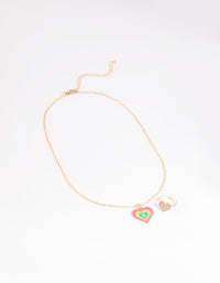 Kids Bright Heart Necklace & Ring Set - link has visual effect only