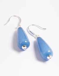 Silver Plated Semi Precious Stone Blue Drop Earrings - link has visual effect only