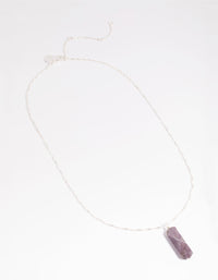 Silver Plated Amethyst Chain Necklace - link has visual effect only