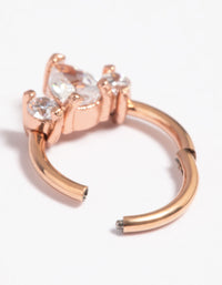 Rose Gold Plated Titanium Marquise Clicker Ring - link has visual effect only