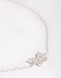 Sterling Silver Cubic Zirconia Butterfly Chain Bracelet - link has visual effect only