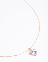 Rose Gold Plated Sterling Silver Cubic Zirconia Heart Necklace - link has visual effect only