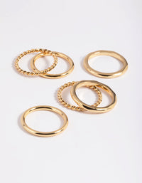 Gold Plated Band Ring Stack 6-Pack - link has visual effect only