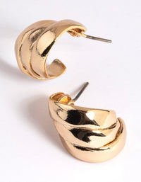 Gold Plated Etched Twisted Hoop Earrings - link has visual effect only