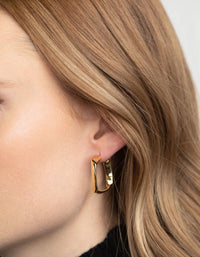 Gold Plated Irregular Hoop Earrings - link has visual effect only