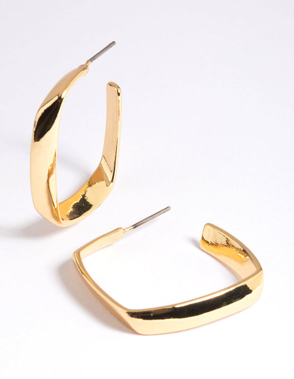 Gold Plated Irregular Hoop Earrings