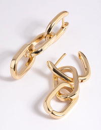 Gold Plated Rectangle Drop Earrings - link has visual effect only