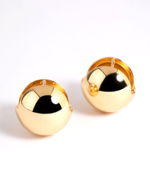 Gold Plated Statement Ball Stud Earrings