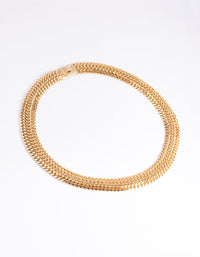 Gold Plated Curb Chain Layered Necklace - link has visual effect only