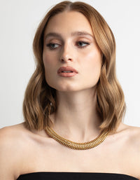 Gold Plated Curb Chain Layered Necklace - link has visual effect only