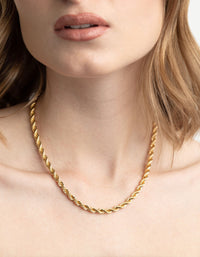 Gold Plated Rope Chain Necklace - link has visual effect only