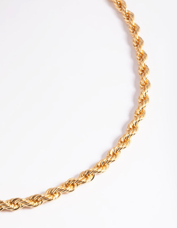Gold Plated Rope Chain Necklace