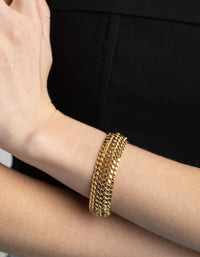Gold Plated Curb Chain Bracelet - link has visual effect only