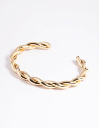 Gold Plated Twisted Cuff Bangle Bracelet - link has visual effect only
