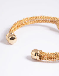Gold Plated Knotted Cuff Bangle Bracelet - link has visual effect only