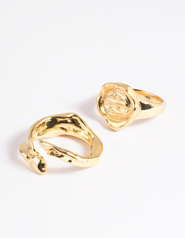 Gold Plated Molten Ring