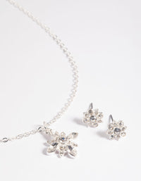 Pretty Flower Necklace & Earrings Set - link has visual effect only