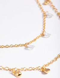 Gold Plated Cubic Zirconia Layered Necklace - link has visual effect only