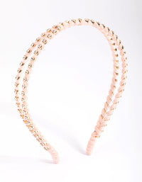 Blush Diamante Crossover Headband - link has visual effect only