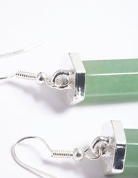 Silver Green Aventurine Shard Drop Earrings - link has visual effect only