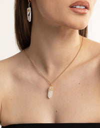 Gold Clear Quartz Shard Necklace - link has visual effect only