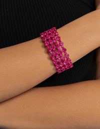 Pink Diamante Cuff Bangle Bracelet - link has visual effect only