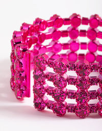 Pink Diamante Cuff Bangle Bracelet - link has visual effect only