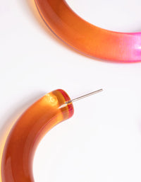 Pink Tube 62mm Hoop Earrings - link has visual effect only