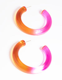 Pink Tube 62mm Hoop Earrings - link has visual effect only