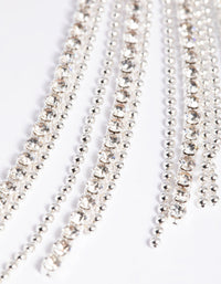 Silver Diamante Chain Drop Earrings - link has visual effect only