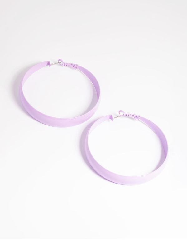 Purple Matte 60mm Hoop Earrings