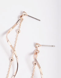 Rose Gold Twist Ball Chain Drop Earrings - link has visual effect only