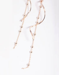 Rose Gold Twist Ball Chain Drop Earrings - link has visual effect only