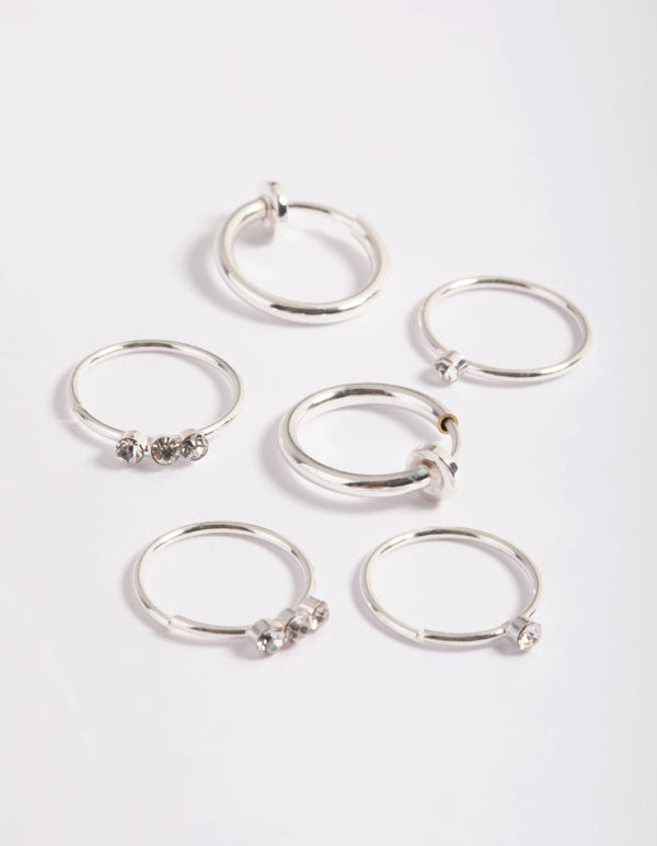Silver Diamante Row Ring