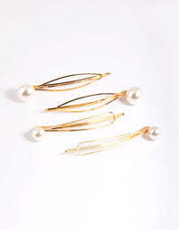 Gold Pearl Teardrop Clip 4-Pack - link has visual effect only