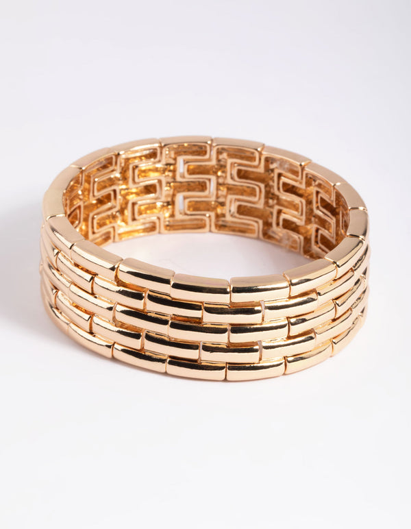 Gold Woven Stretch Bracelet